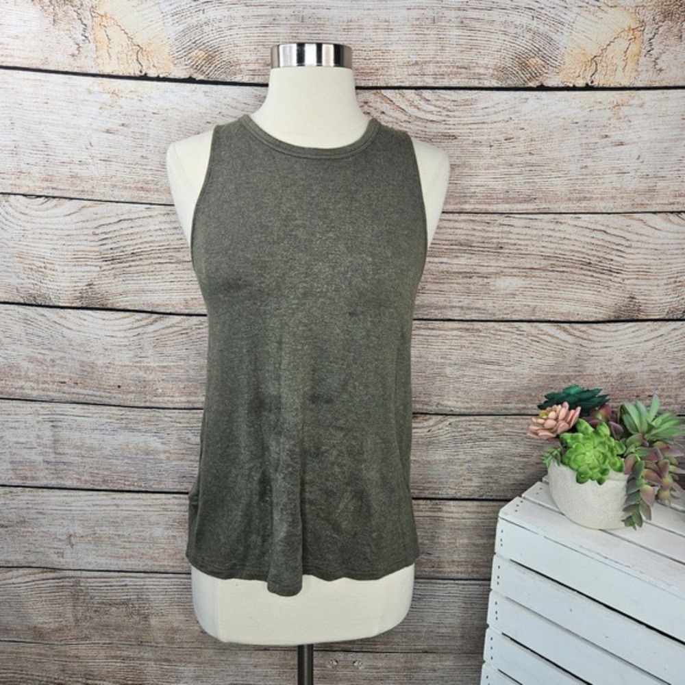 Lou & Grey Tank Top Sleeveless Olive Green Casual Basic Top Size S